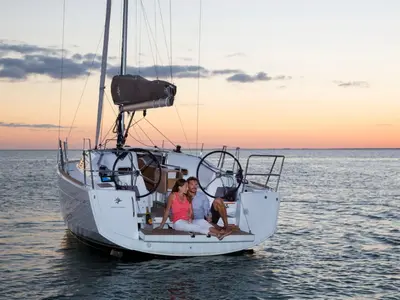 Mia, a Jeanneau Sun Odyssey 349 sailboat at Punat, Croatia