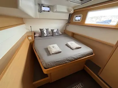 Cabin on Gran Azul, a Lagoon 450 catamaran at Santa Eulària des Riu, Spain
