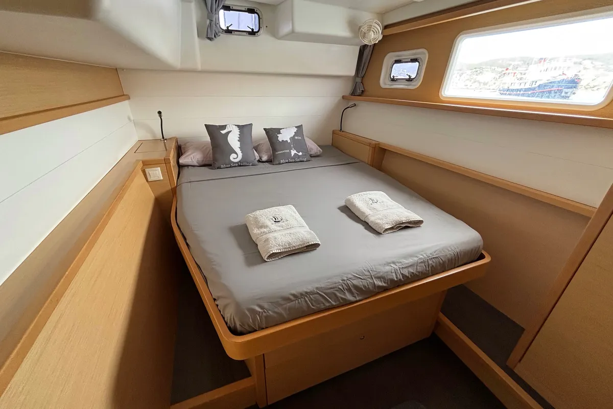 Cabin on Gran Azul, a Lagoon 450 catamaran at Santa Eulària des Riu, Spain