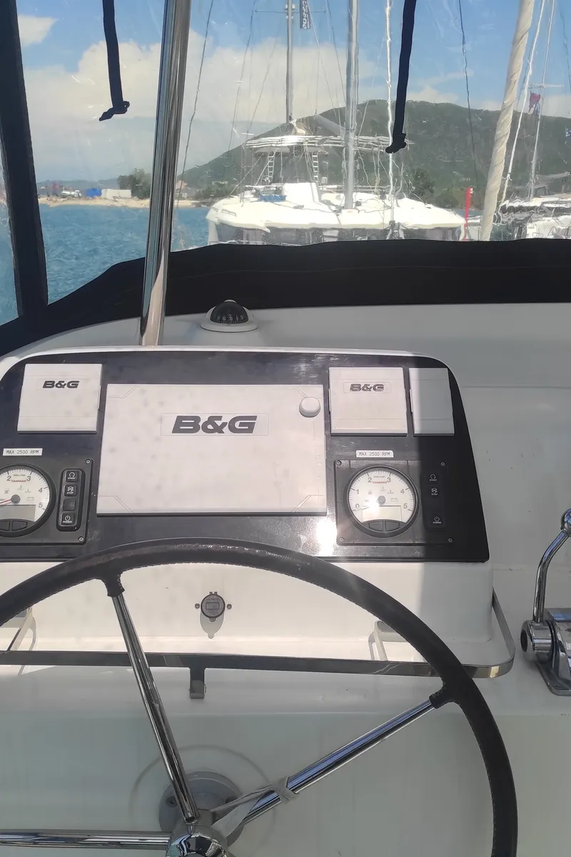 Cockpit of LA MAR, a Lagoon 42 catamaran at Municipal Unit of Lefkada, Greece