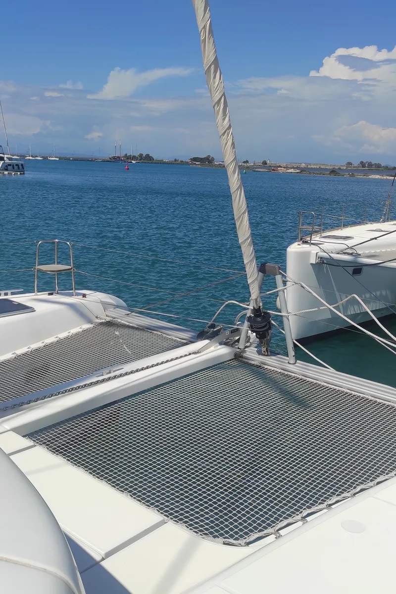 Deck of LA MAR, a Lagoon 42 catamaran at Municipal Unit of Lefkada, Greece