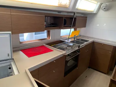 Galley of Amalthia, a Beneteau Oceanis 46.1 sailboat at Municipal Unit of Ellomenos, Greece