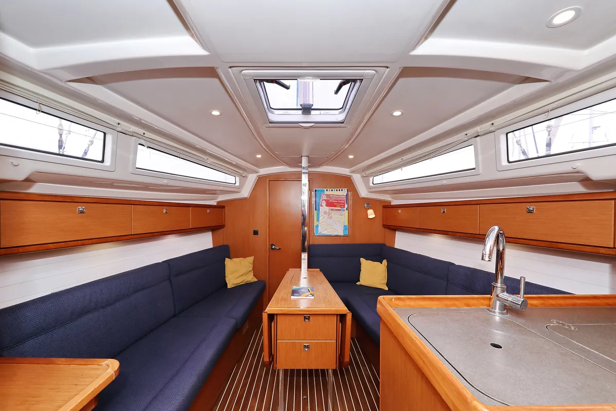 Galley of Homeoffice, a Bavaria Cruiser 33 sailboat at Grad Vodice, Croatia