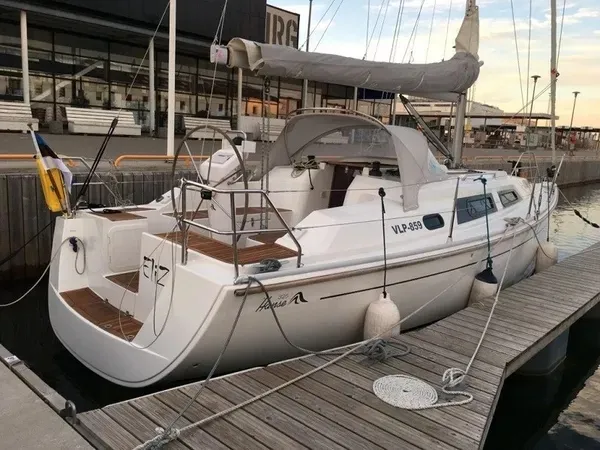 Exterior view of Eliza, a Hanse 325 sailboat at Tallinn, Estonia