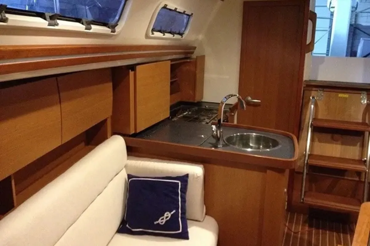 Galley of Eliza, a Hanse 325 sailboat at Tallinn, Estonia