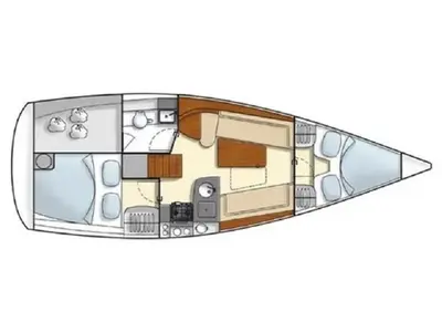 Floor plan of Eliza, a Hanse 325 sailboat at Tallinn, Estonia