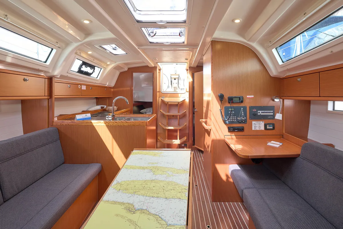Salon of Toni, a Bavaria Cruiser 37 sailboat at Trogir, Croatia