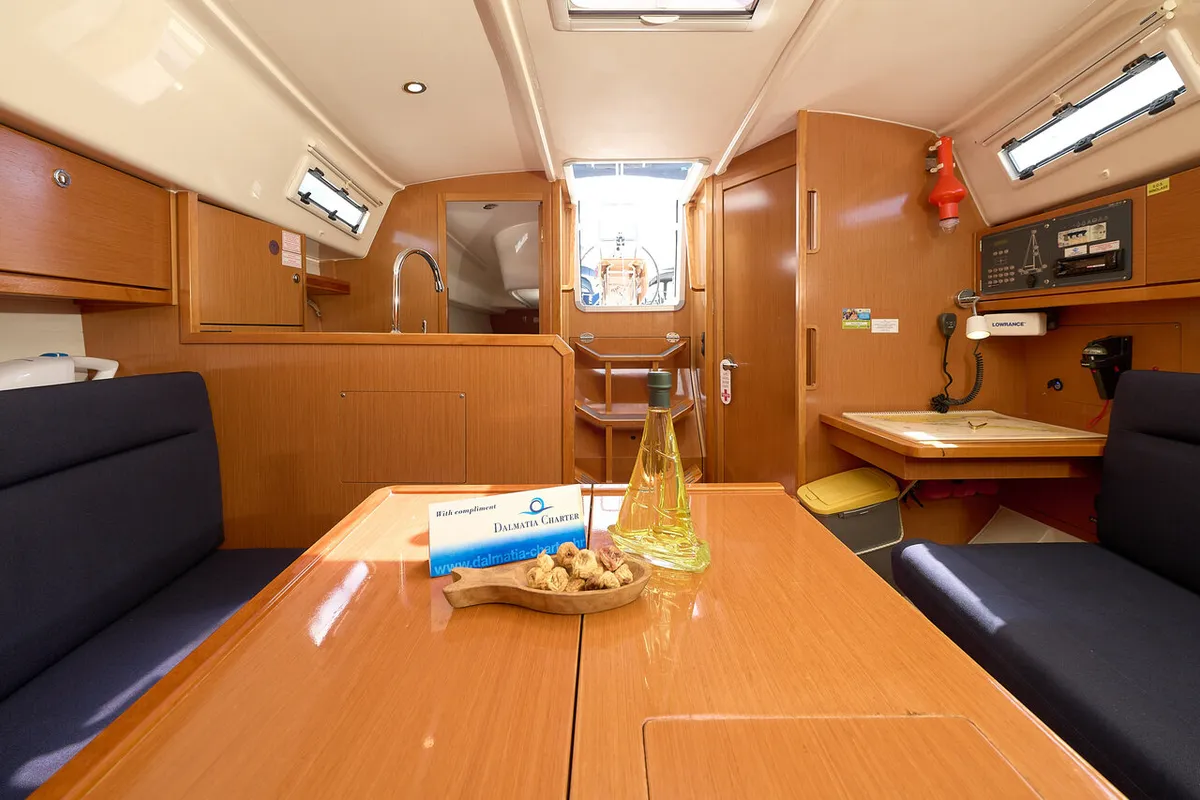 Salon of Toni, a Bavaria Cruiser 37 sailboat at Trogir, Croatia
