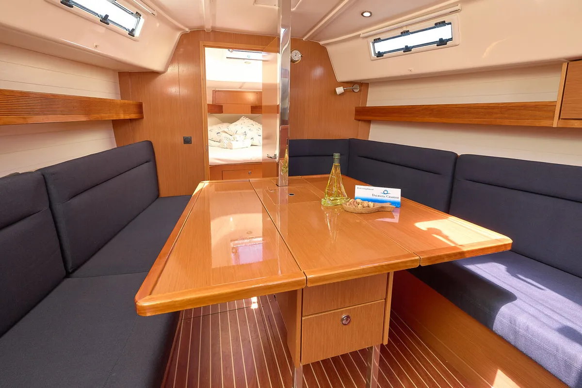 Salon of Toni, a Bavaria Cruiser 37 sailboat at Trogir, Croatia