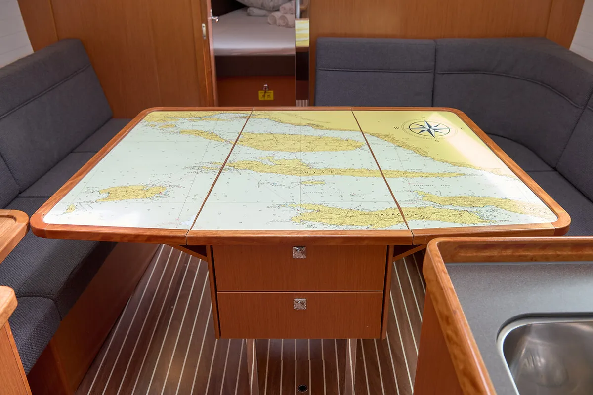 Salon of Toni, a Bavaria Cruiser 37 sailboat at Trogir, Croatia