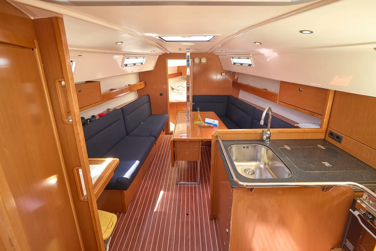 Salon of Toni, a Bavaria Cruiser 37 sailboat at Trogir, Croatia