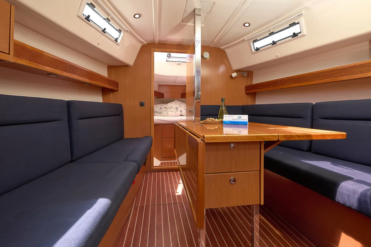 Salon of Toni, a Bavaria Cruiser 37 sailboat at Trogir, Croatia