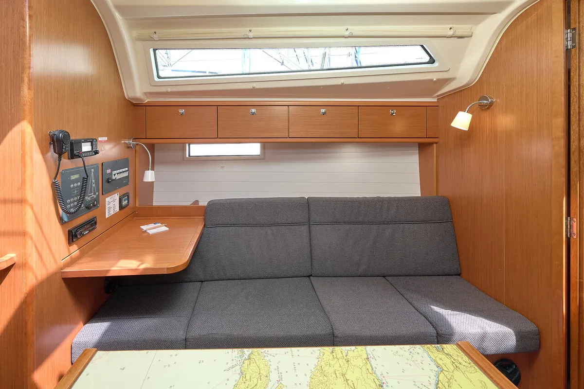 Salon of Toni, a Bavaria Cruiser 37 sailboat at Trogir, Croatia