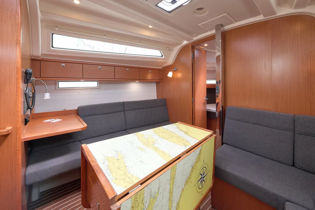 Salon of Toni, a Bavaria Cruiser 37 sailboat at Trogir, Croatia