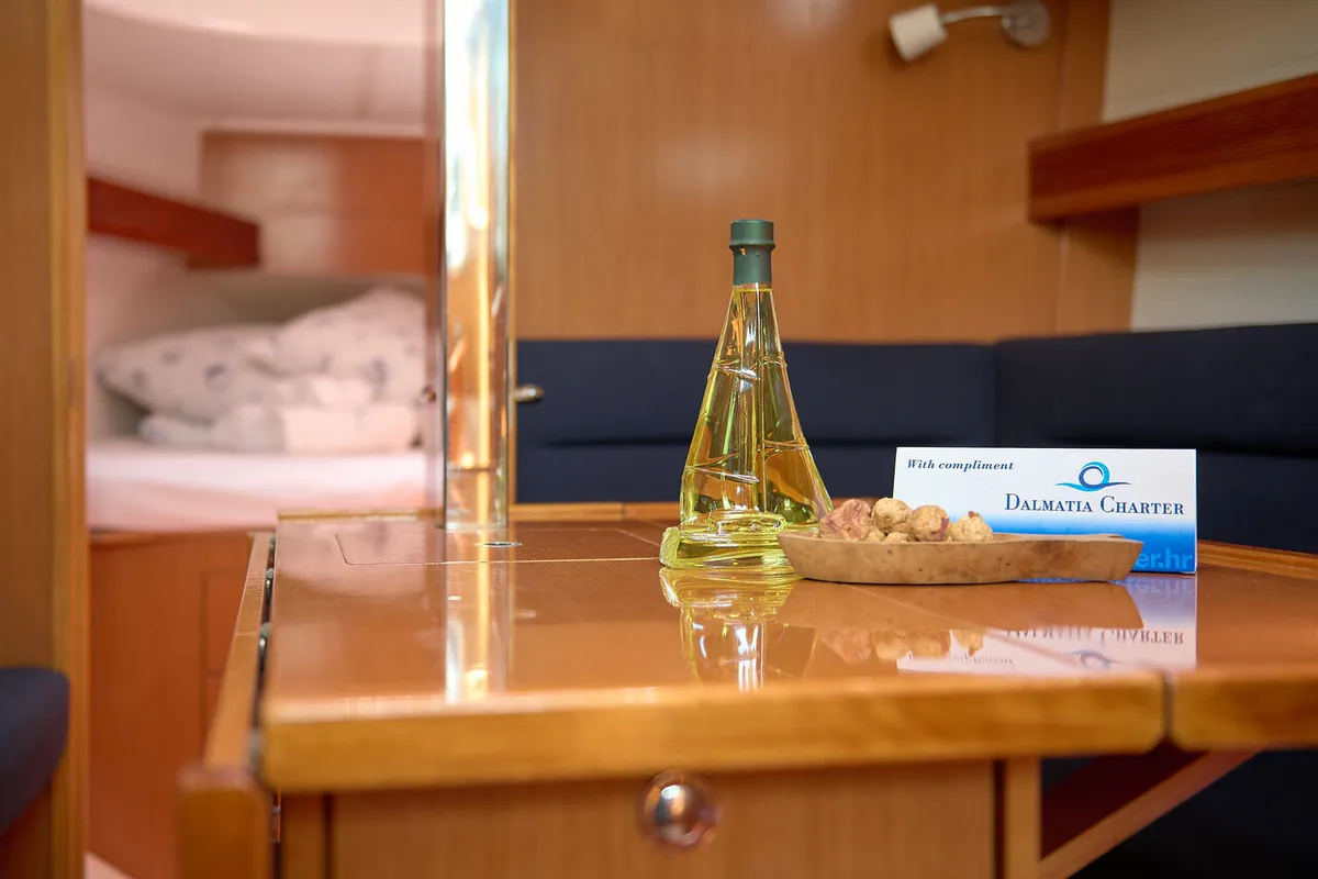 Cabin on Toni, a Bavaria Cruiser 37 sailboat at Trogir, Croatia