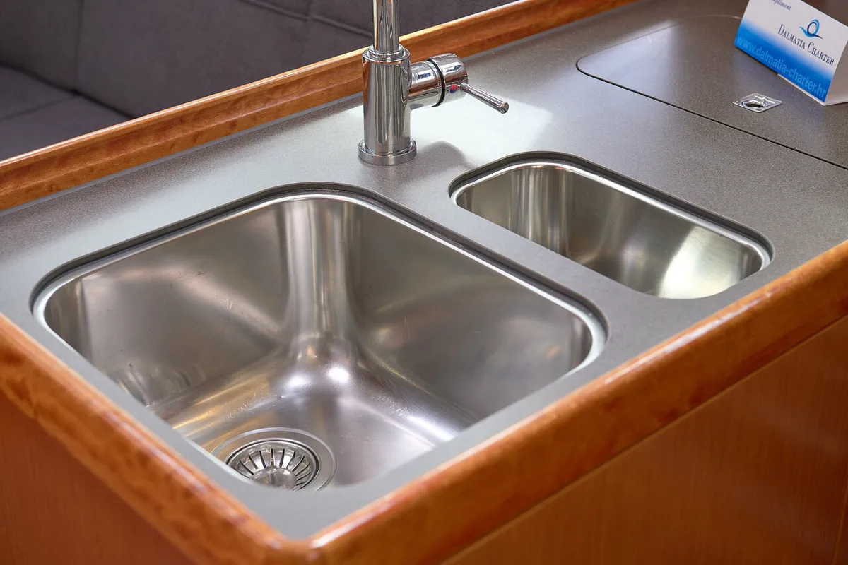 Galley of Toni, a Bavaria Cruiser 37 sailboat at Trogir, Croatia