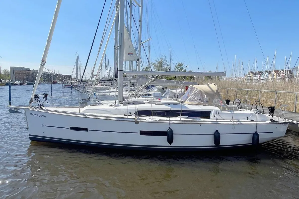 Freedom, a Dufour 382 GL sailboat at Barth, Germany