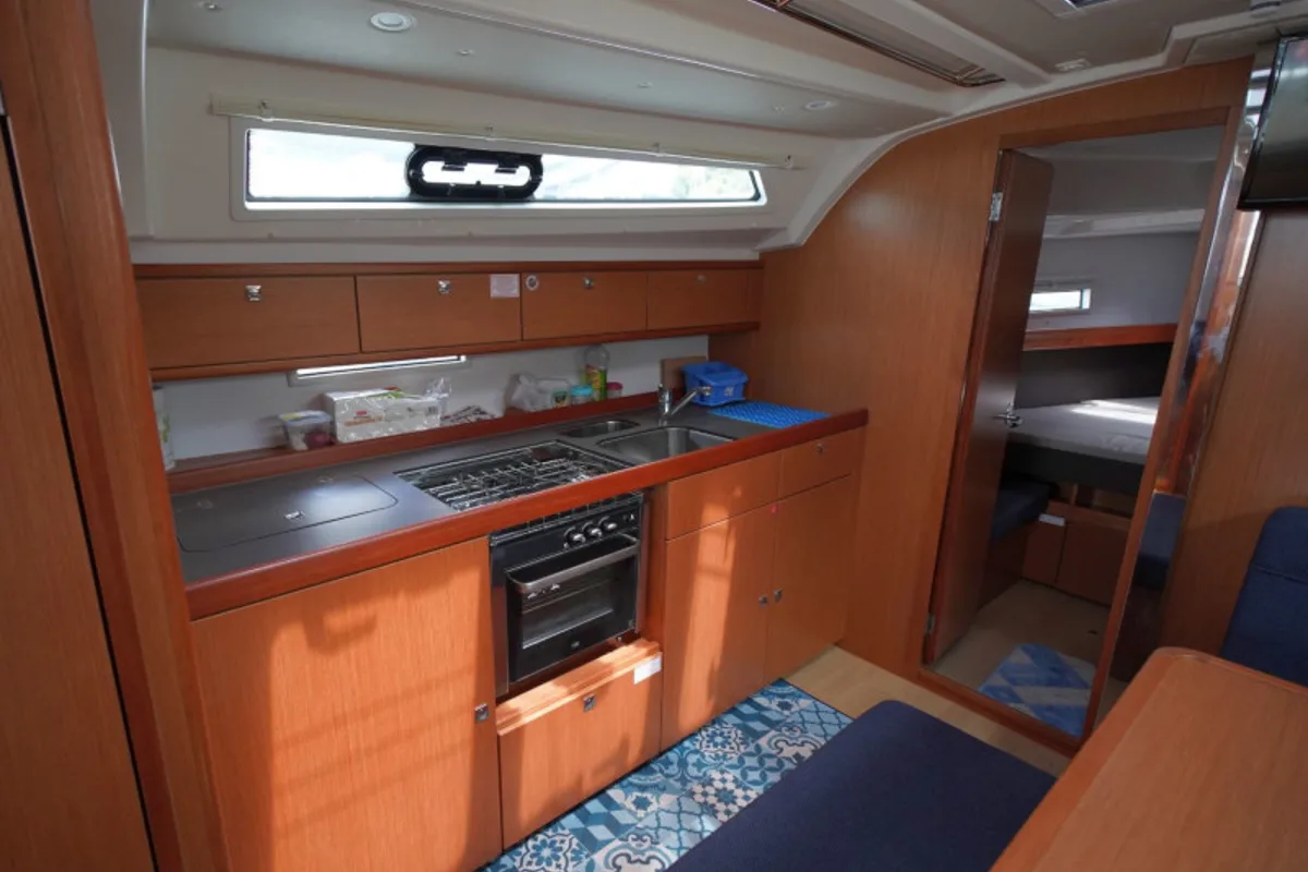 Galley of Carlotta, a Bavaria 41 Cruiser sailboat at Vibo Valentia, Italy