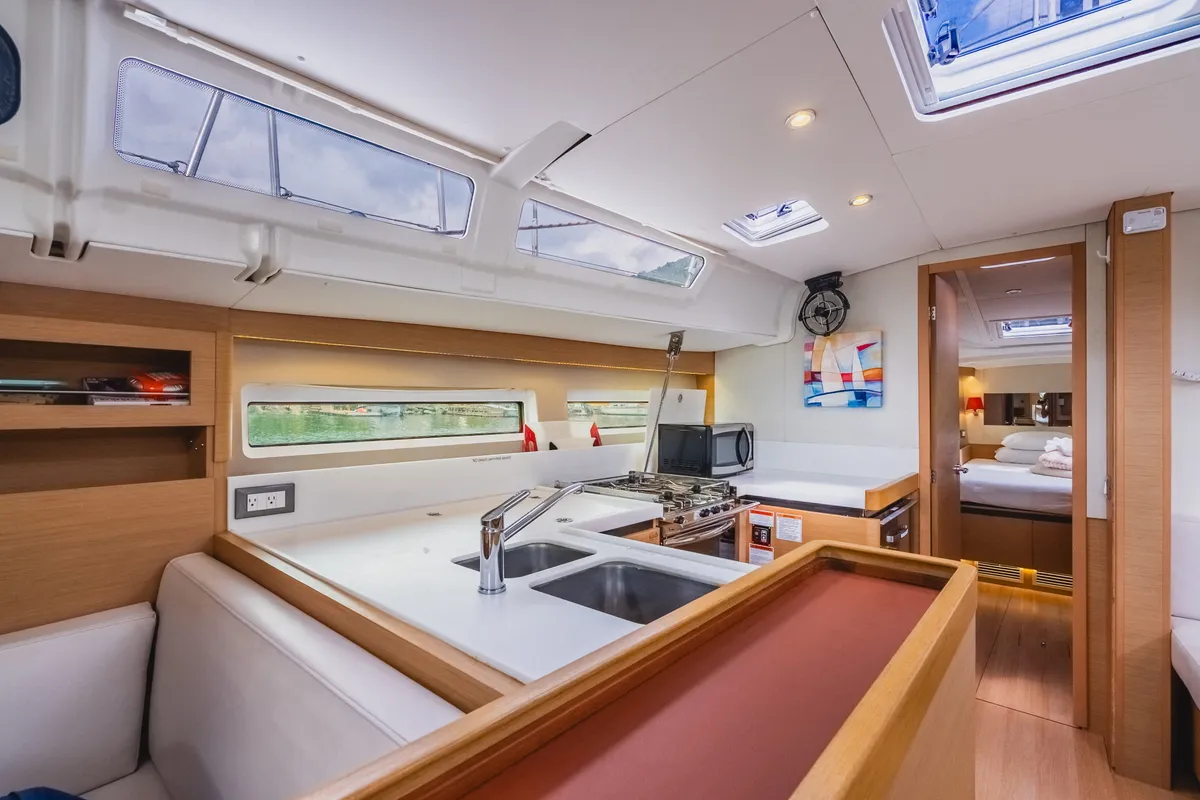 Galley of Hakuna Matata IV, a Jeanneau Sun Odyssey 490 sailboat at Road Town, British Virgin Islands