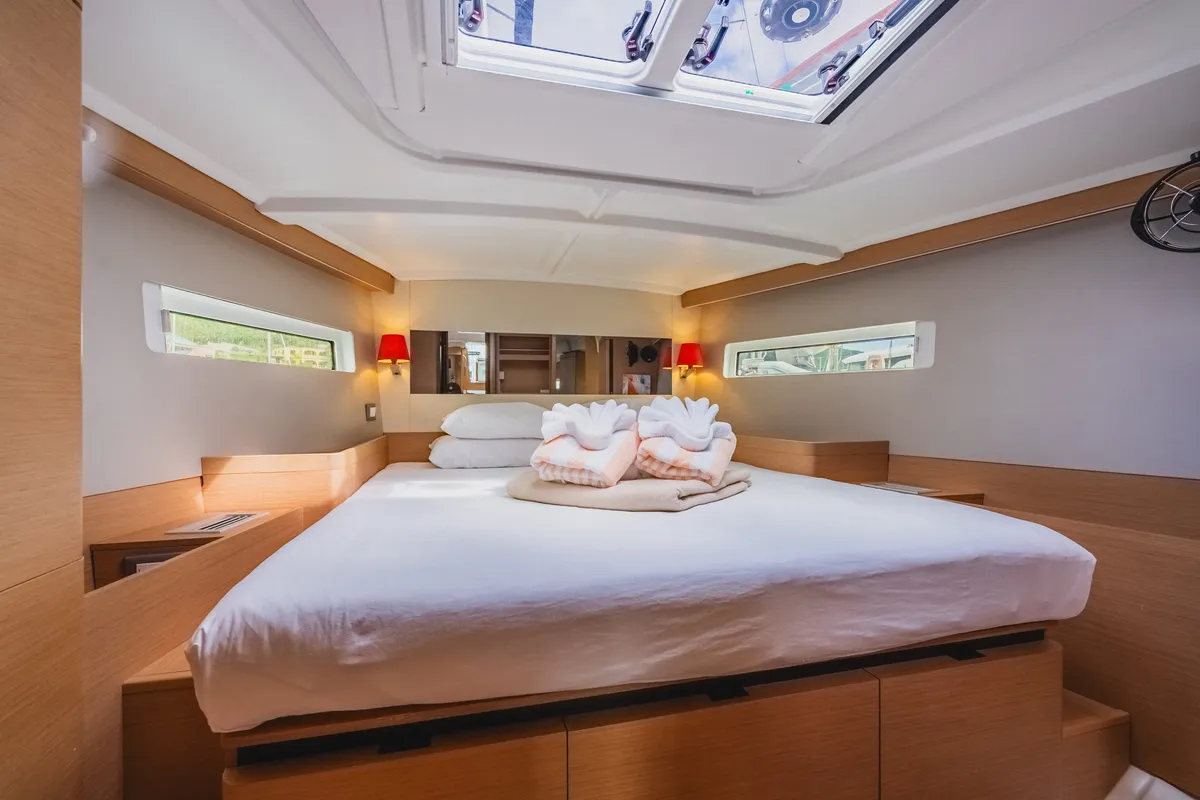 Cabin on Hakuna Matata IV, a Jeanneau Sun Odyssey 490 sailboat at Road Town, British Virgin Islands