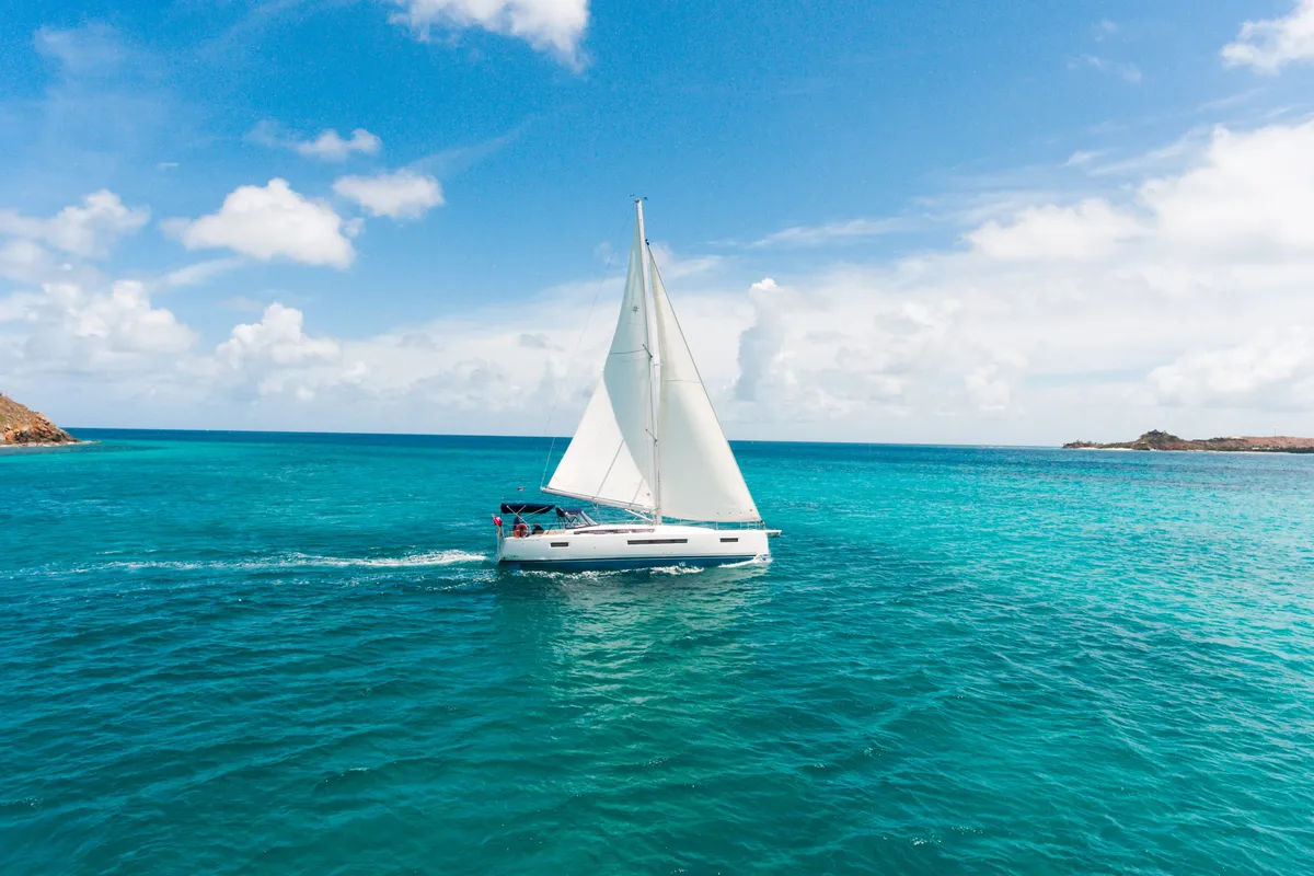 Exterior view of Hakuna Matata IV, a Jeanneau Sun Odyssey 490 sailboat at Road Town, British Virgin Islands