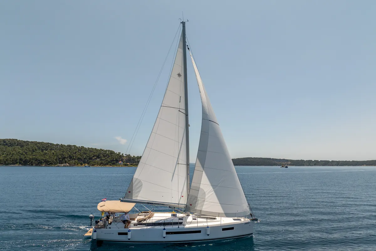 Exterior view of OSEJAVA, a Jeanneau Sun Odyssey 490 sailboat at Split, Croatia
