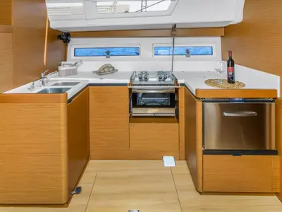Galley of OSEJAVA, a Jeanneau Sun Odyssey 490 sailboat at Split, Croatia