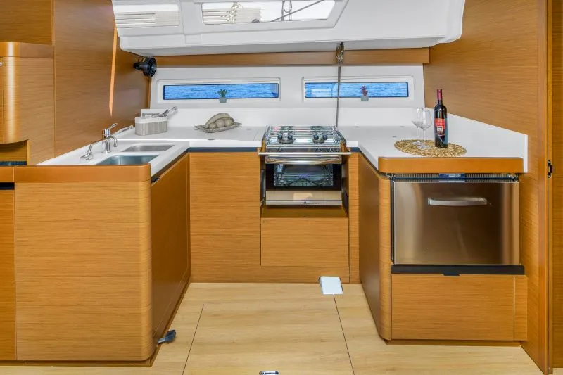 Galley of OSEJAVA, a Jeanneau Sun Odyssey 490 sailboat at Split, Croatia