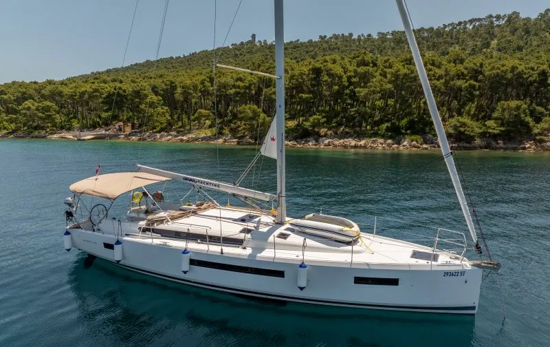 Exterior view of OSEJAVA, a Jeanneau Sun Odyssey 490 sailboat at Split, Croatia