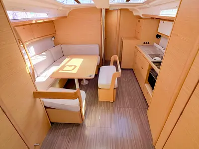 Salon of Julianna, a Dufour 430 GL sailboat at Marseille, France