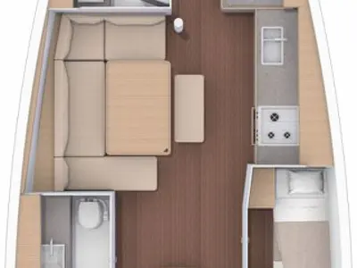 Floor plan of Julianna, a Dufour 430 GL sailboat at Marseille, France