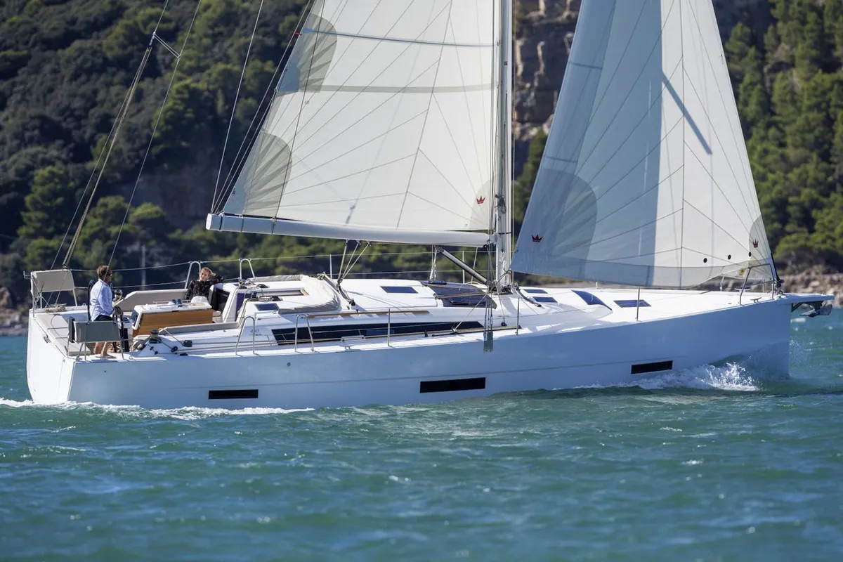 Exterior view of Julianna, a Dufour 430 GL sailboat at Marseille, France