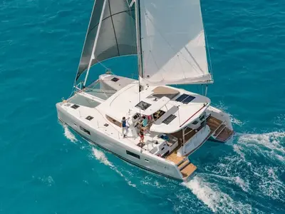 Lizzy II, a Lagoon 42 catamaran at Seget Donji, Croatia