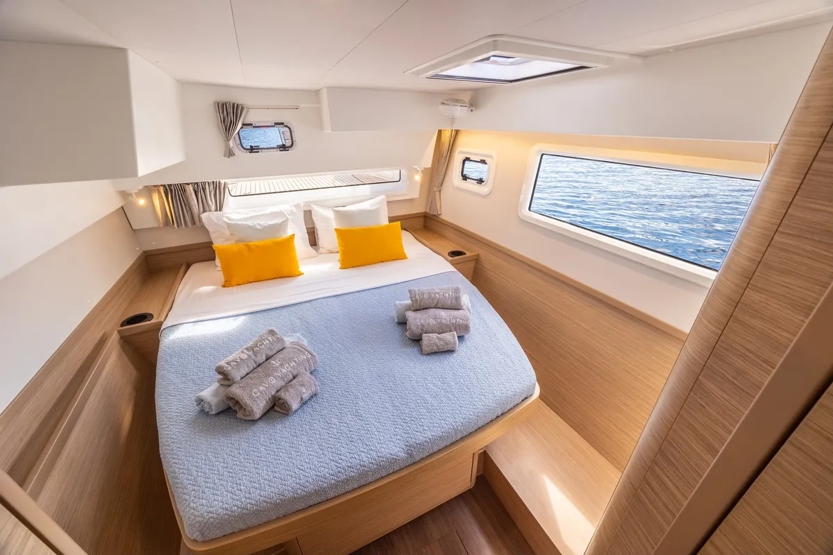 Cabin on LUNA, a Lagoon 42 catamaran at Municipal Unit of Lefkada, Greece