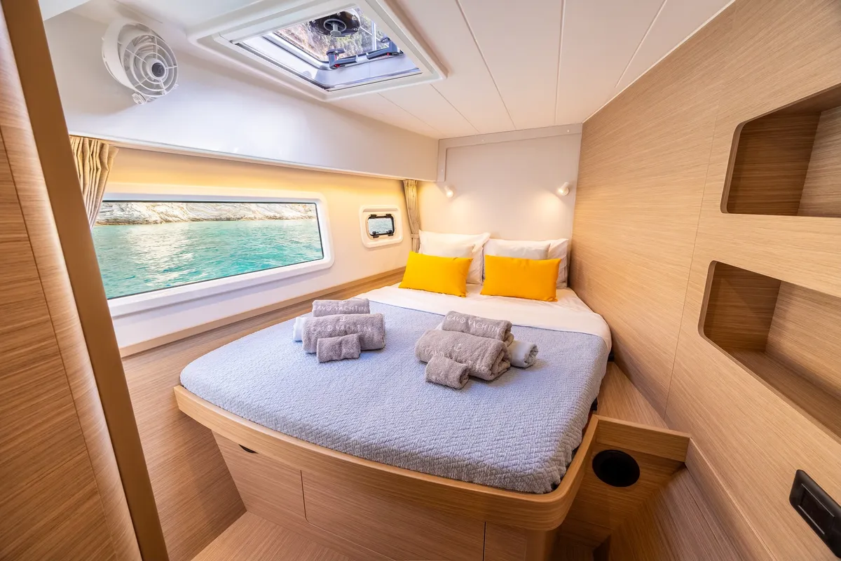 Cabin on LUNA, a Lagoon 42 catamaran at Municipal Unit of Lefkada, Greece