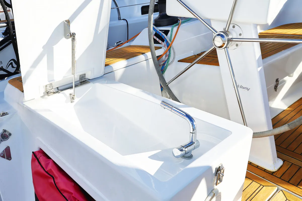 Lorelei, a Hanse 455 sailboat at Grad Kaštela, Croatia