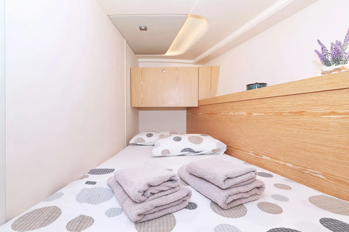 Cabin on Lorelei, a Hanse 455 sailboat at Grad Kaštela, Croatia