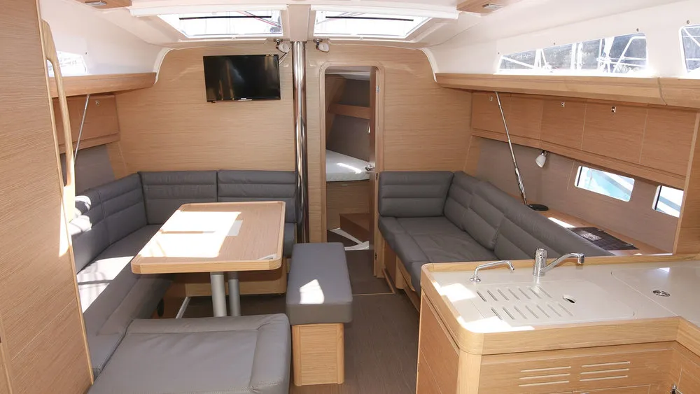 Salon of Stella, a Dufour 412 GL sailboat at Grad Pula, Croatia