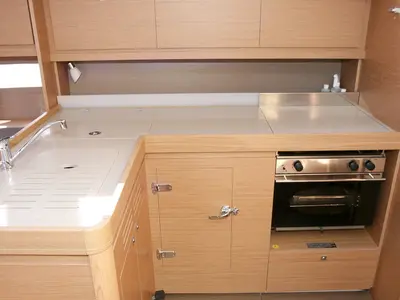 Galley of Stella, a Dufour 412 GL sailboat at Grad Pula, Croatia
