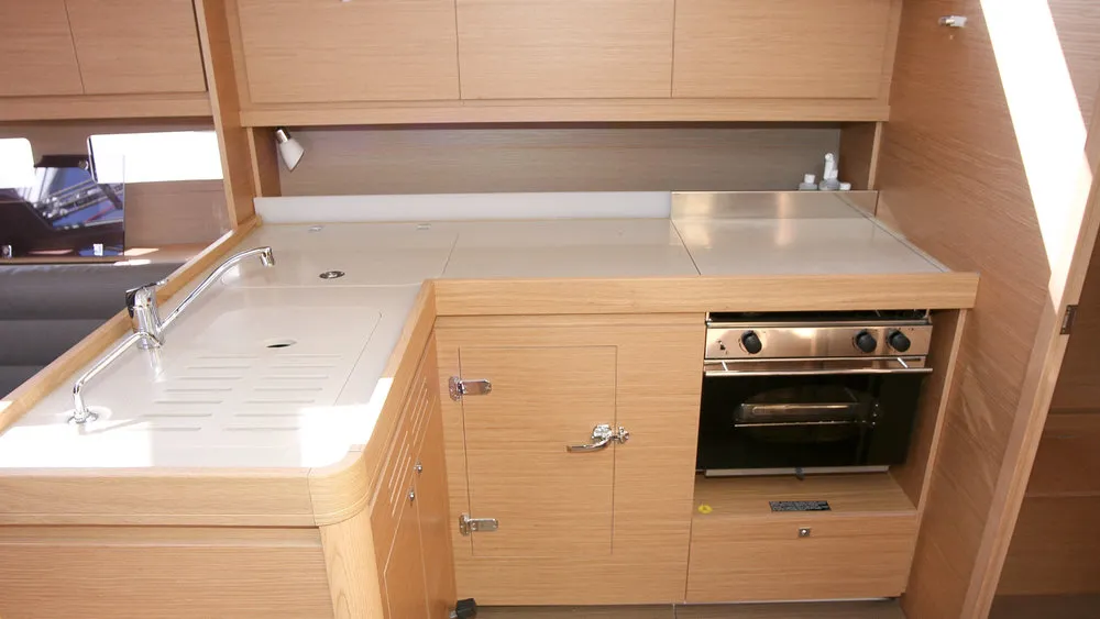 Galley of Stella, a Dufour 412 GL sailboat at Grad Pula, Croatia