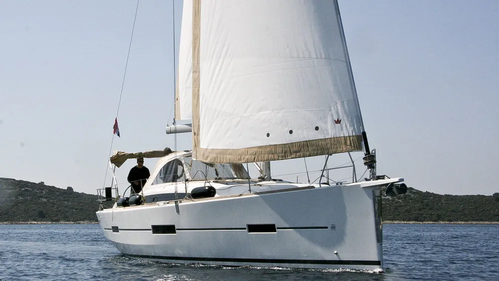 Exterior view of Stella, a Dufour 412 GL sailboat at Grad Pula, Croatia