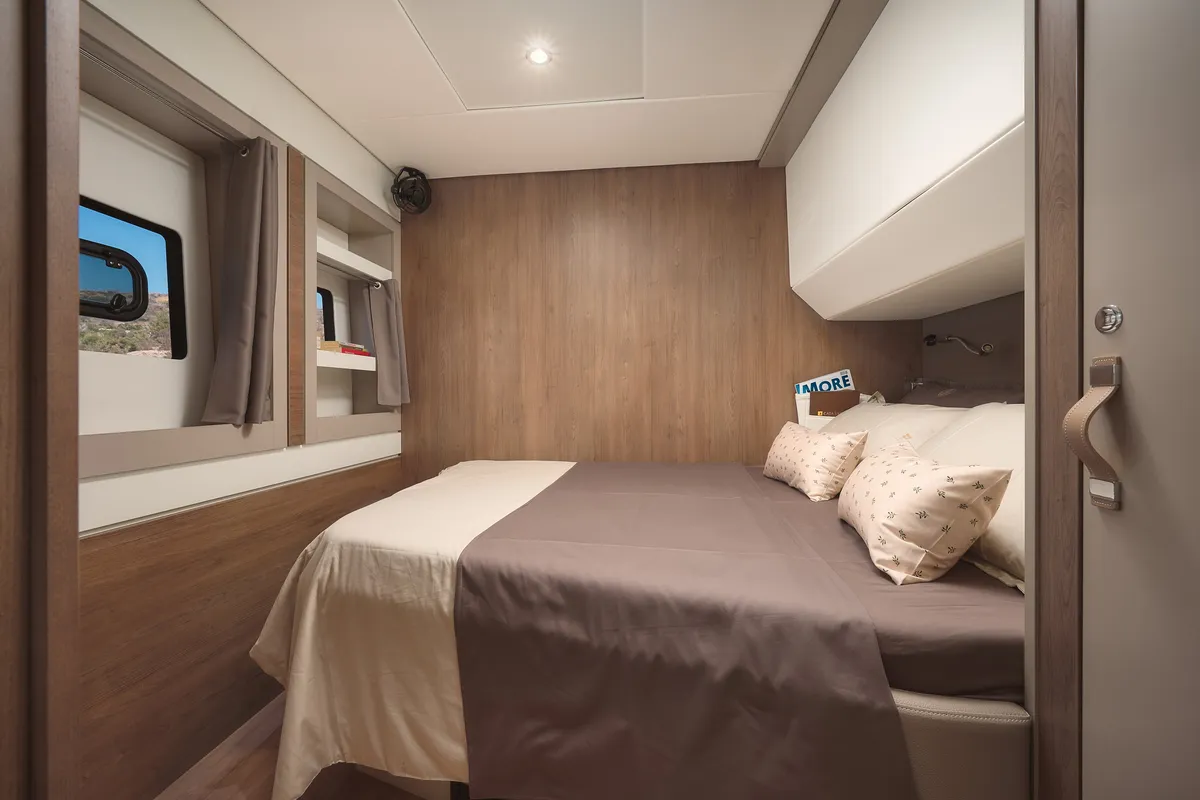 Cabin on JOŽA, a Bali 5.4 catamaran at Grad Trogir, Croatia