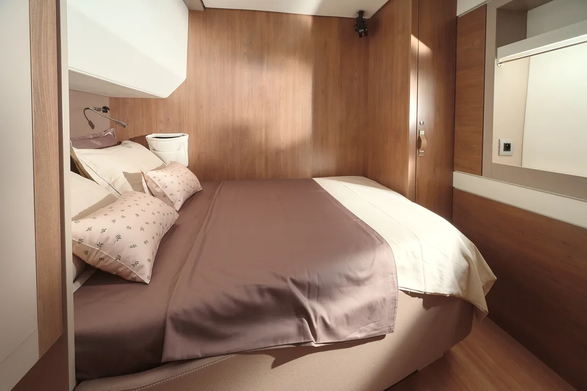 Cabin on JOŽA, a Bali 5.4 catamaran at Grad Trogir, Croatia