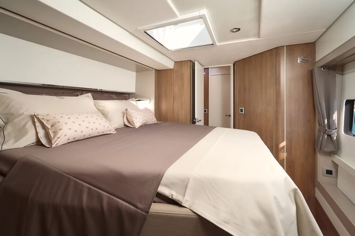 Cabin on JOŽA, a Bali 5.4 catamaran at Grad Trogir, Croatia