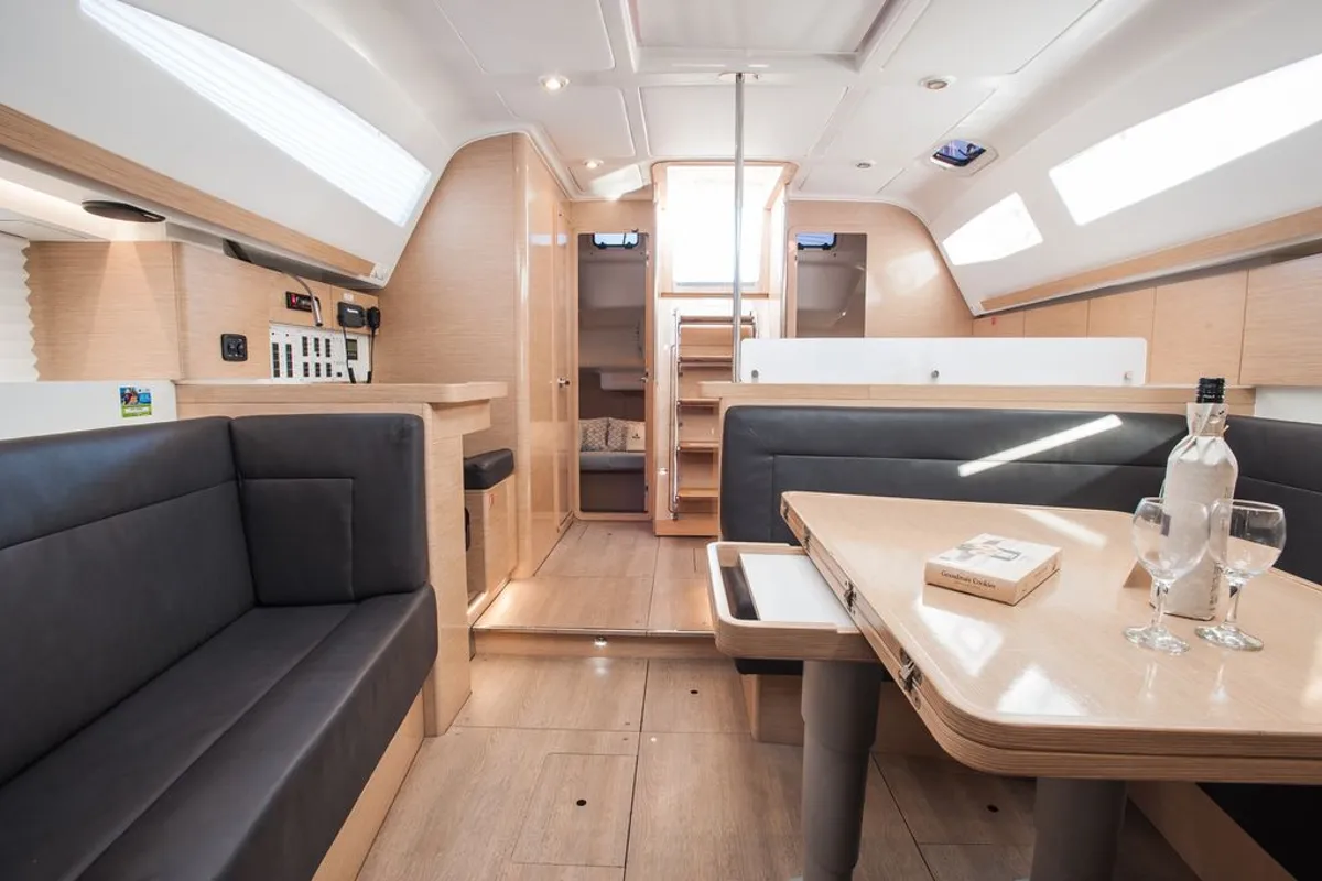 Salon of Princess Tena, a Elan Impression 45 sailboat at Zadar, Croatia