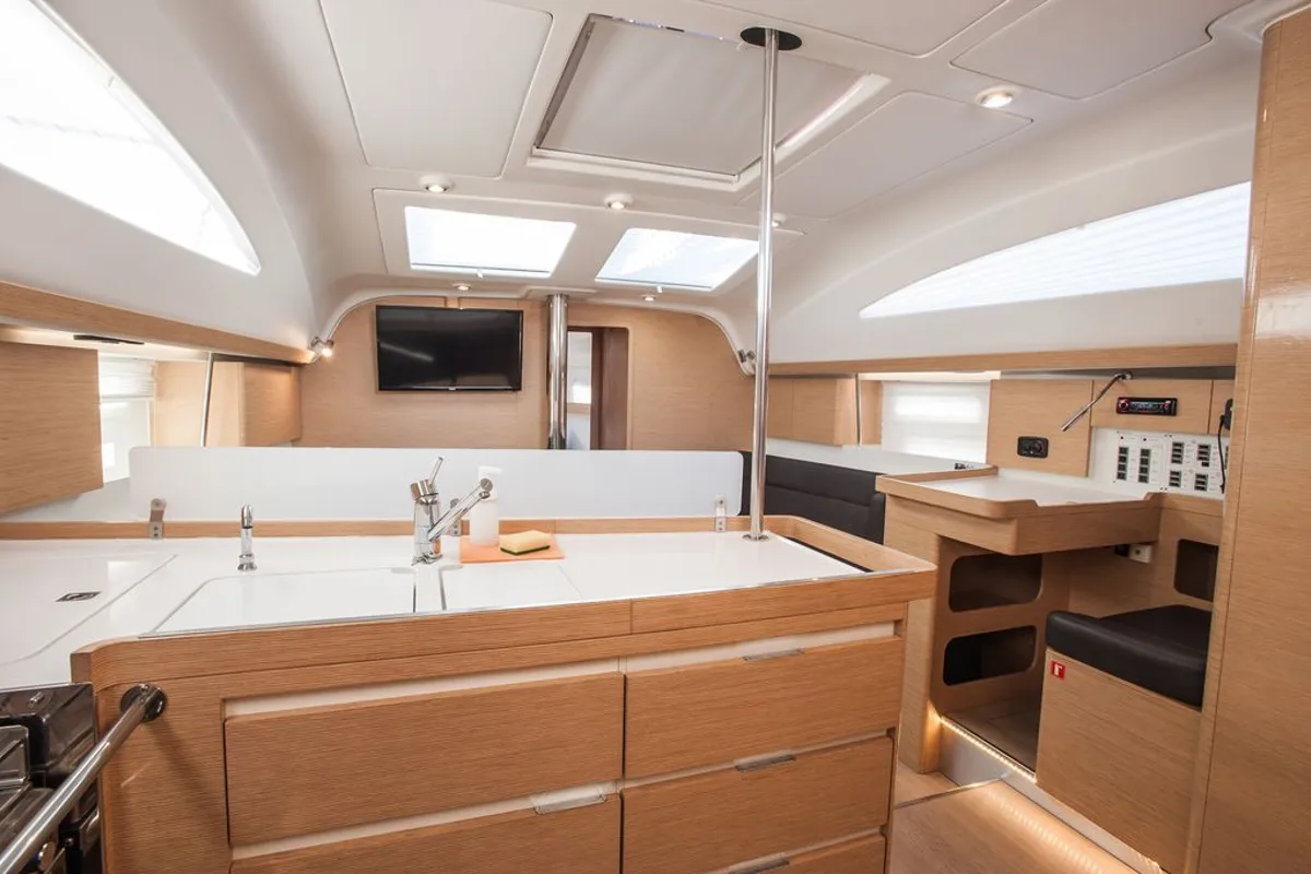 Galley of Princess Tena, a Elan Impression 45 sailboat at Zadar, Croatia