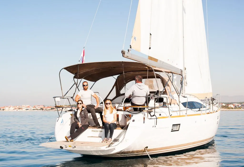 Exterior view of Princess Tena, a Elan Impression 45 sailboat at Zadar, Croatia