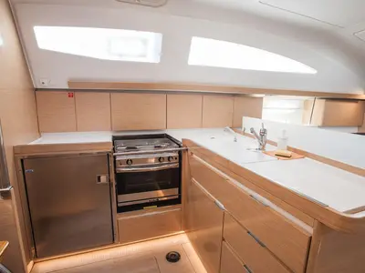 Galley of Princess Tena, a Elan Impression 45 sailboat at Zadar, Croatia