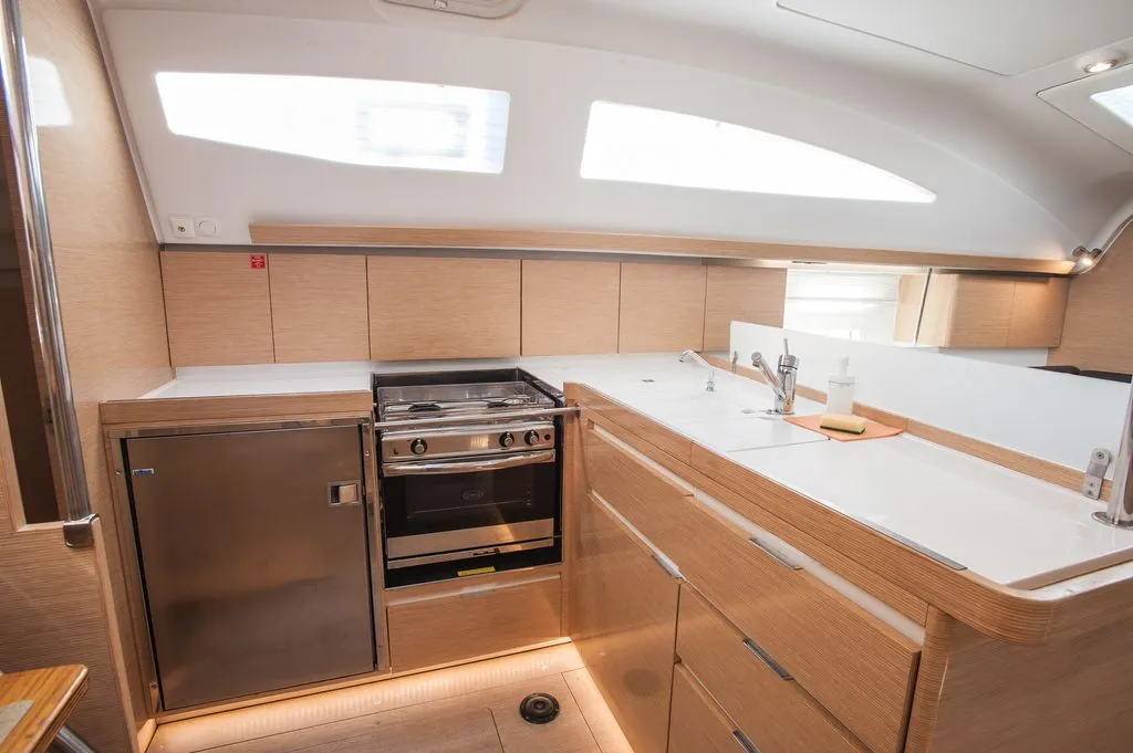 Galley of Princess Tena, a Elan Impression 45 sailboat at Zadar, Croatia