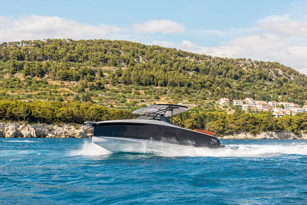 Exterior view of 22, a Gulet Ryck 280 motorboat at Grad Trogir, Croatia